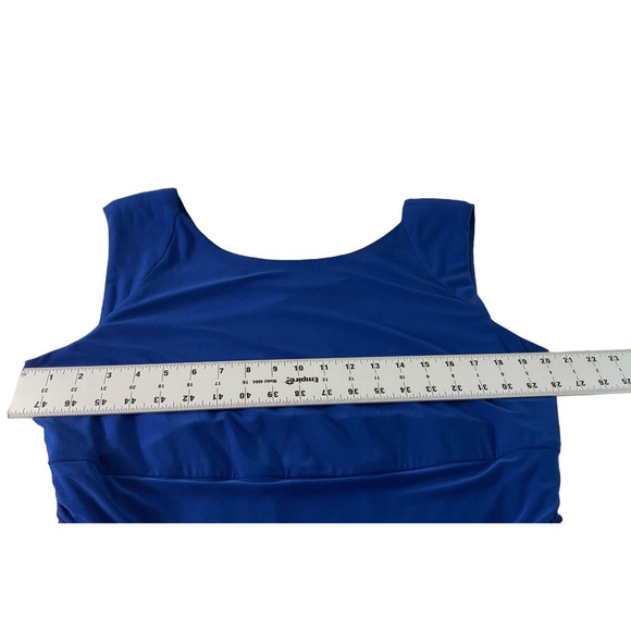 Nine West Women's 16 Blue Dress Sleeveless Draped Waist Knee Length - Picture 4 of 8